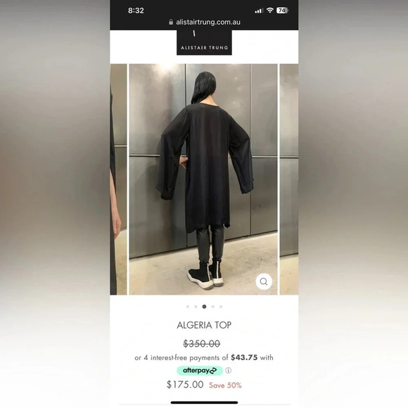 Alistair Trung - Algeria Black open sleeve top - Picture 4 of 13